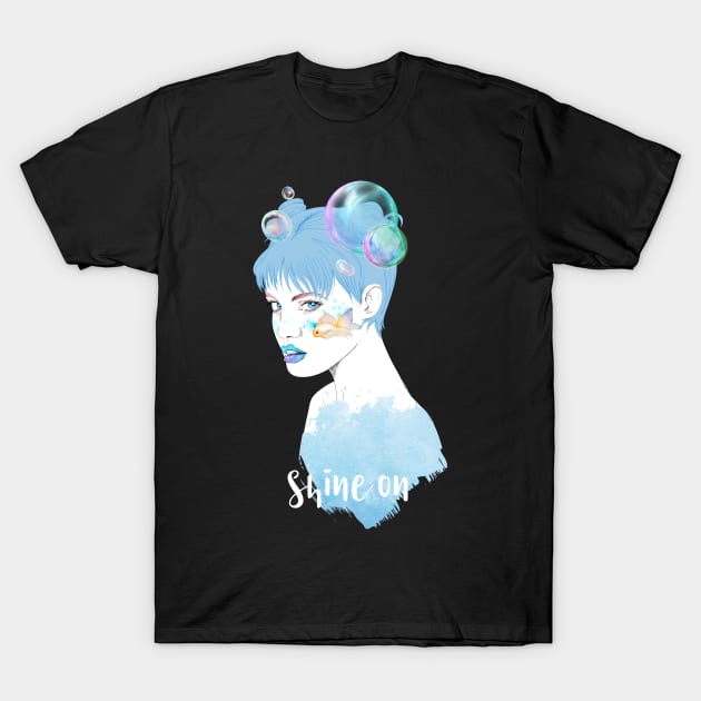 shin on aqua girl T-Shirt by Theblackberry